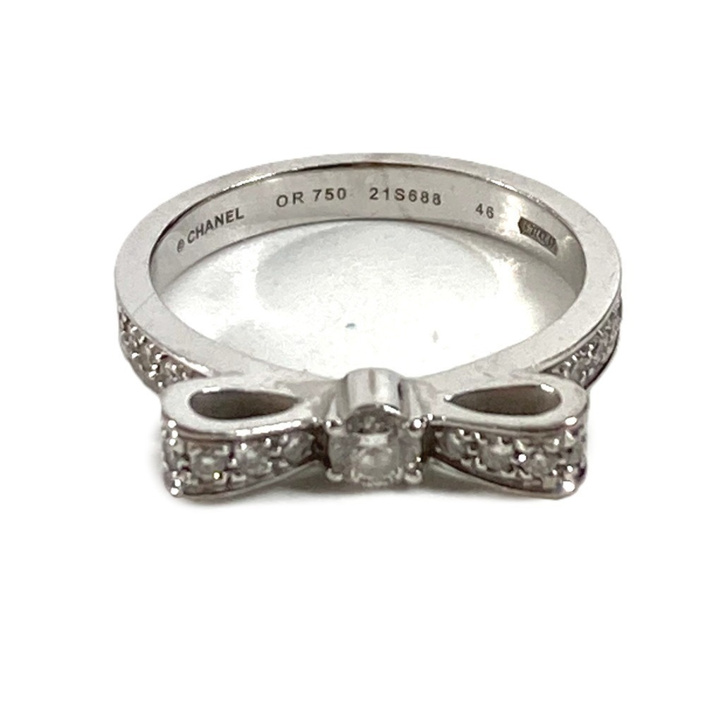 CHANEL 18k Silver Diamond Ring